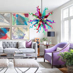 Modern Sputnik Hand-Blown Glass Chandelier - Vibrant Multi-Color - BeyPan