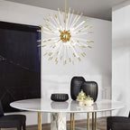Modern Starburst Crystal Chandelier - Golden Sputnik Pendant Light - BeyPan