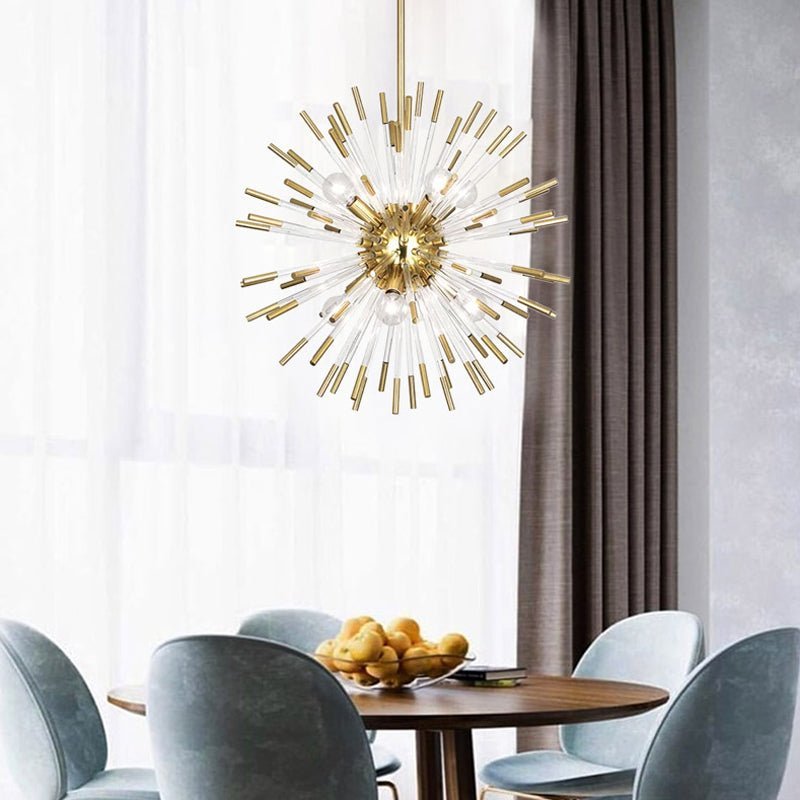 Modern Starburst Crystal Chandelier - Golden Sputnik Pendant Light Secondary image