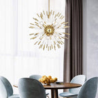 Modern Starburst Crystal Chandelier - Golden Sputnik Pendant Light - BeyPan