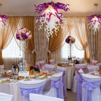 Modern Style Blown Glass Chandelier Amethyst & Pearl - BeyPan