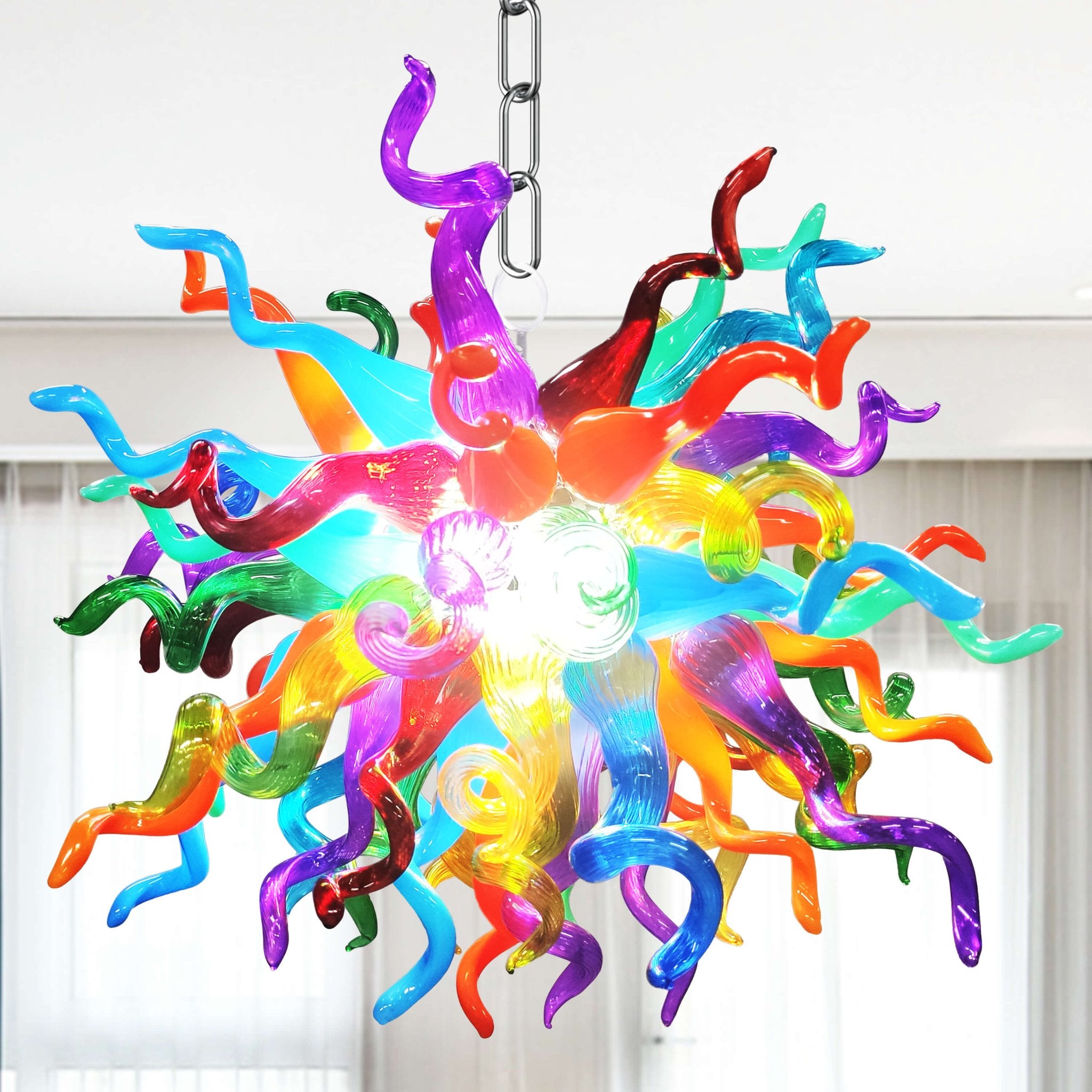 Modern Style Blown Glass Chandelier Carnival Spectrum - BeyPan Hauptbild