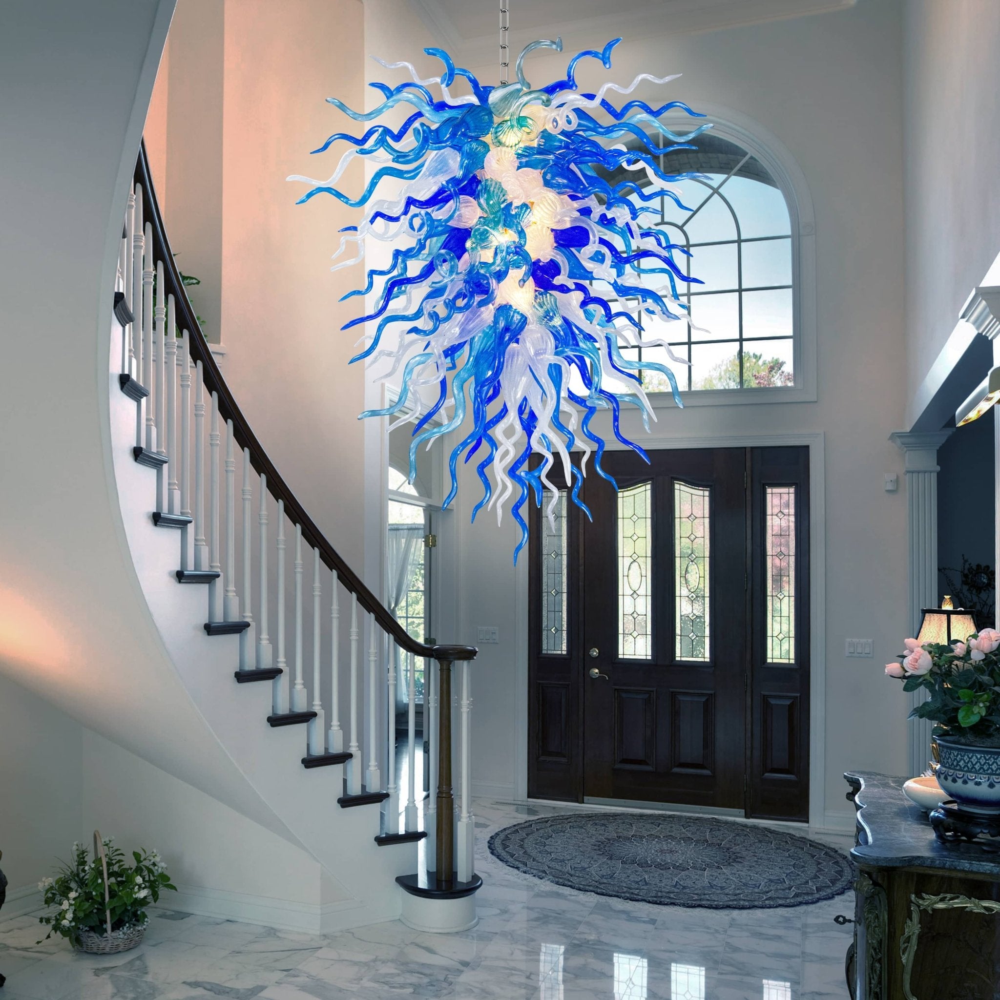 Modern Style Blown Glass Chandelier Crystal Wave - BeyPan