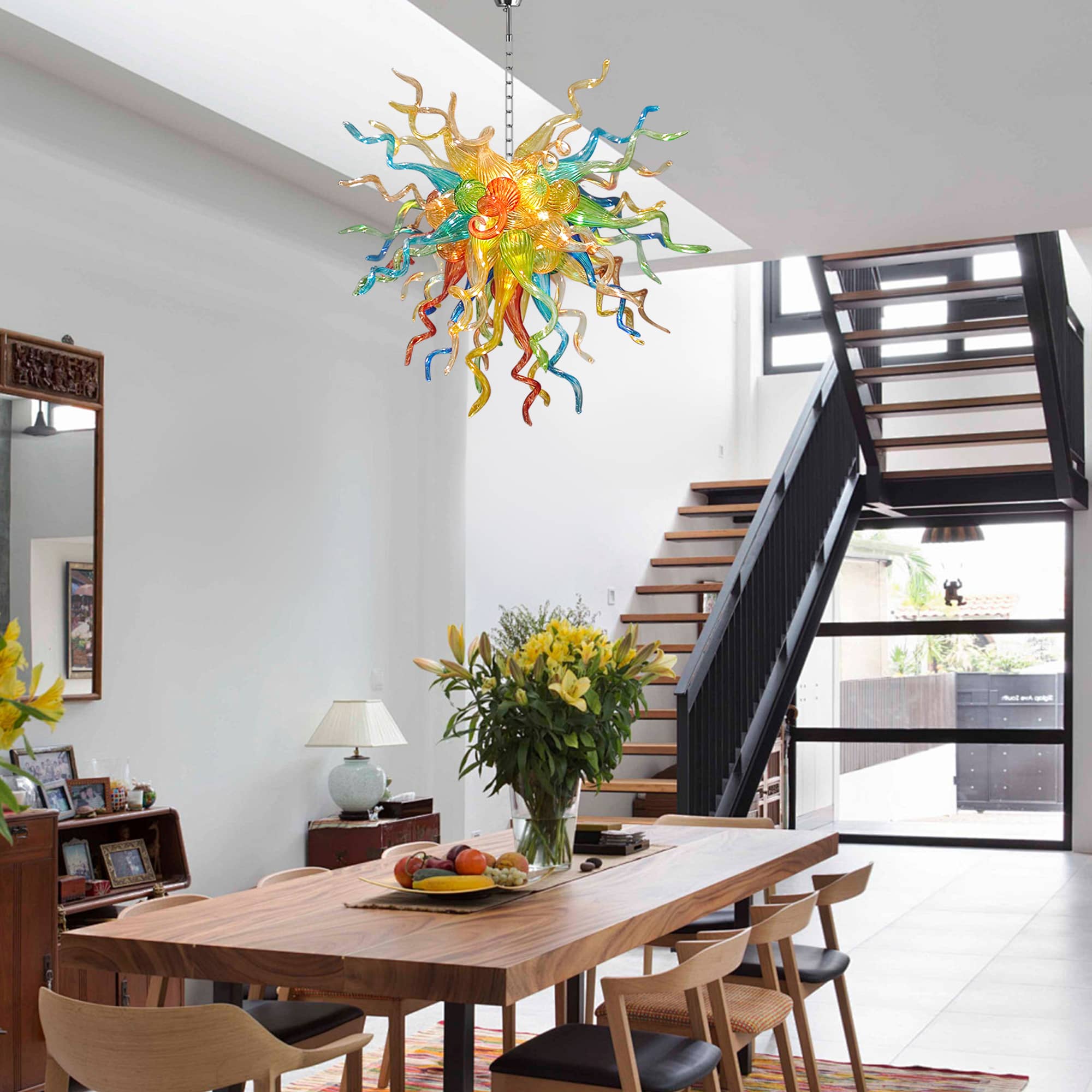 Modern Style Blown Glass Chandelier Fiesta Burst - BeyPan