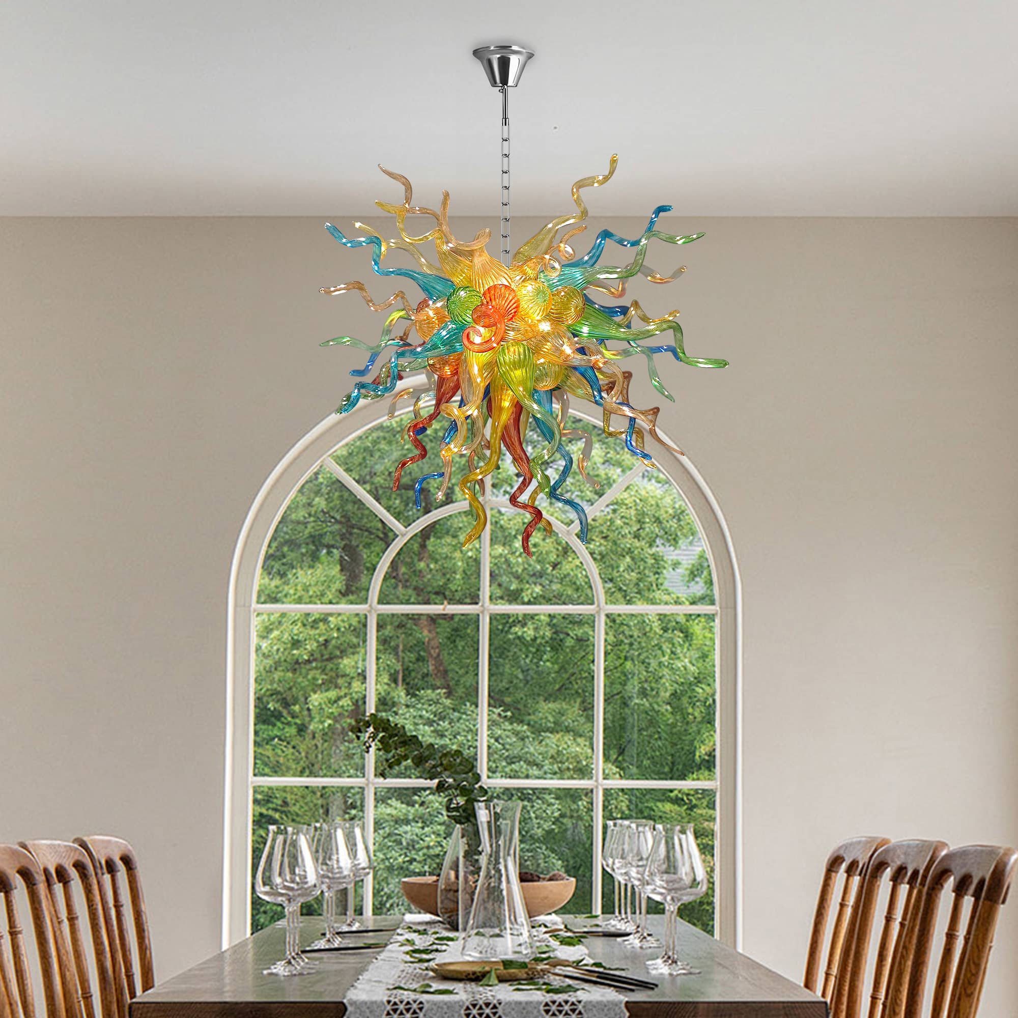 Modern Style Blown Glass Chandelier Fiesta Burst - BeyPan