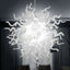 Modern Style Blown Glass Chandelier Frosted Opal White Elegance - BeyPan