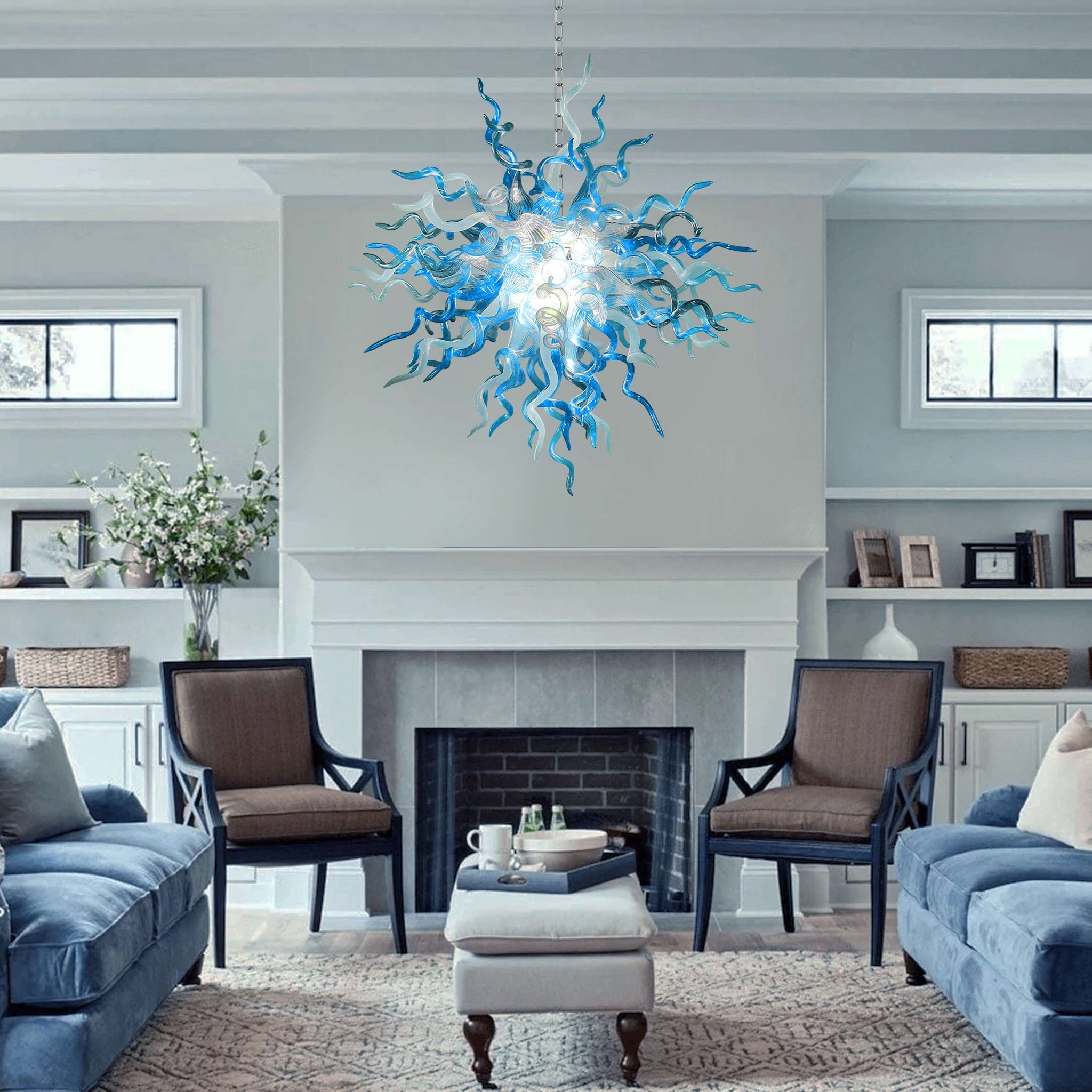 Modern Style Blown Glass Chandelier Ocean Breeze - BeyPan