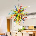 Modern Style Blown Glass Chandelier – Playful Rainbow Twist - BeyPan