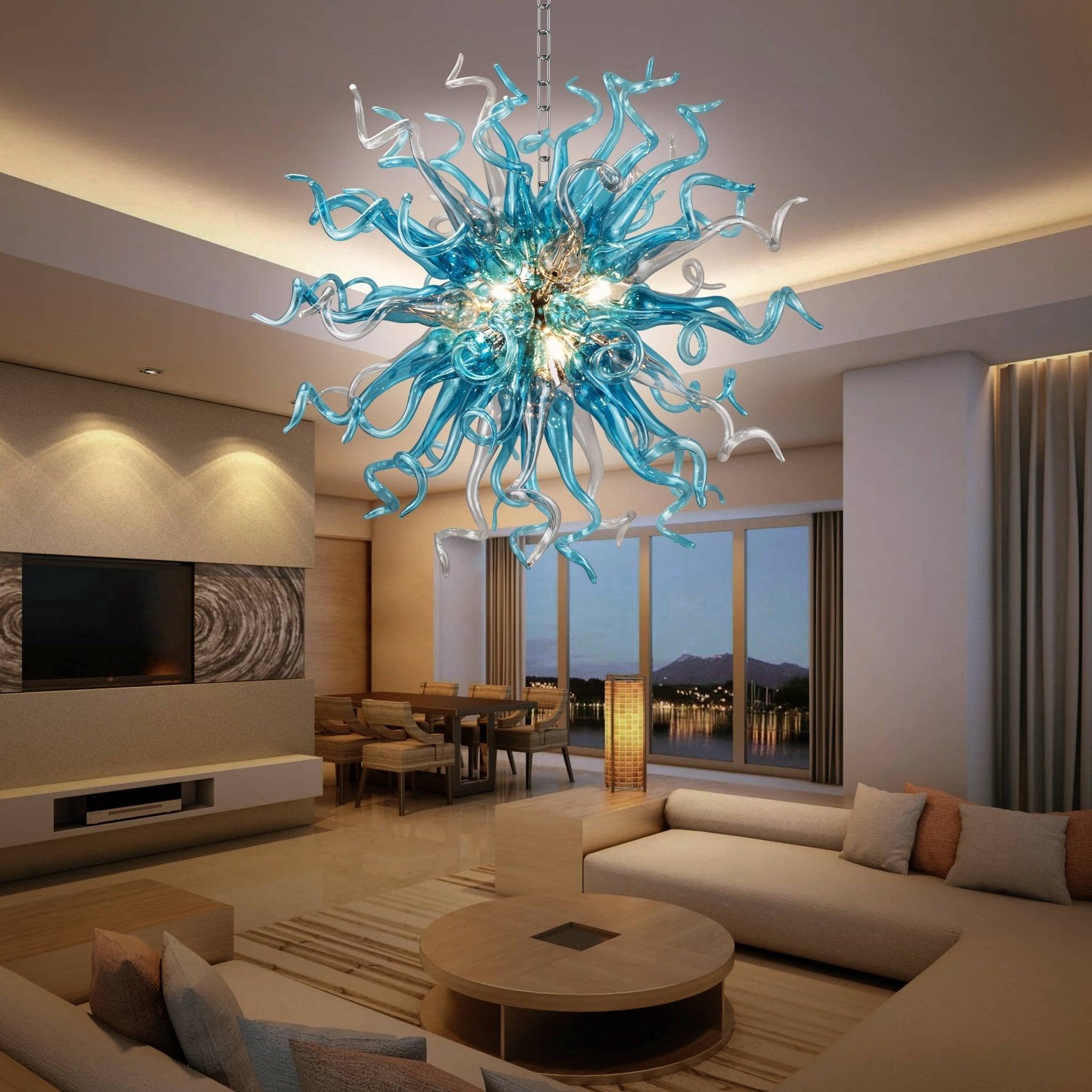Modern Style Blown Glass Chandelier Sputnik Shape - BeyPan