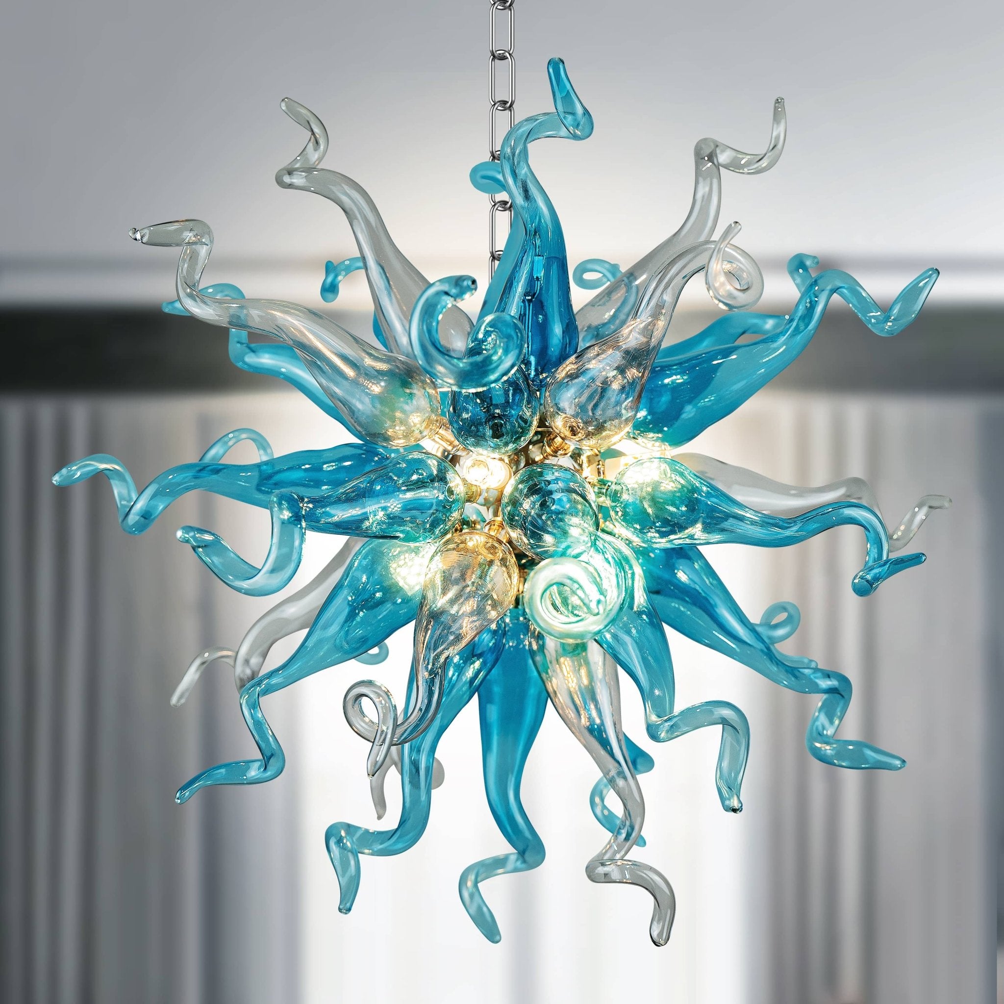 Modern Style Blown Glass Chandelier Sputnik Shape - BeyPan