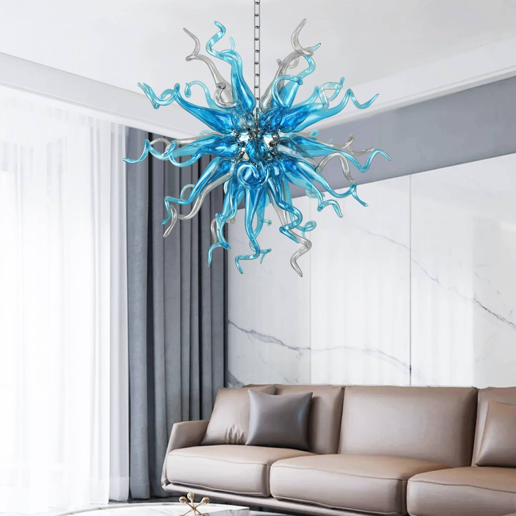 Modern Style Blown Glass Chandelier Sputnik Shape - BeyPan