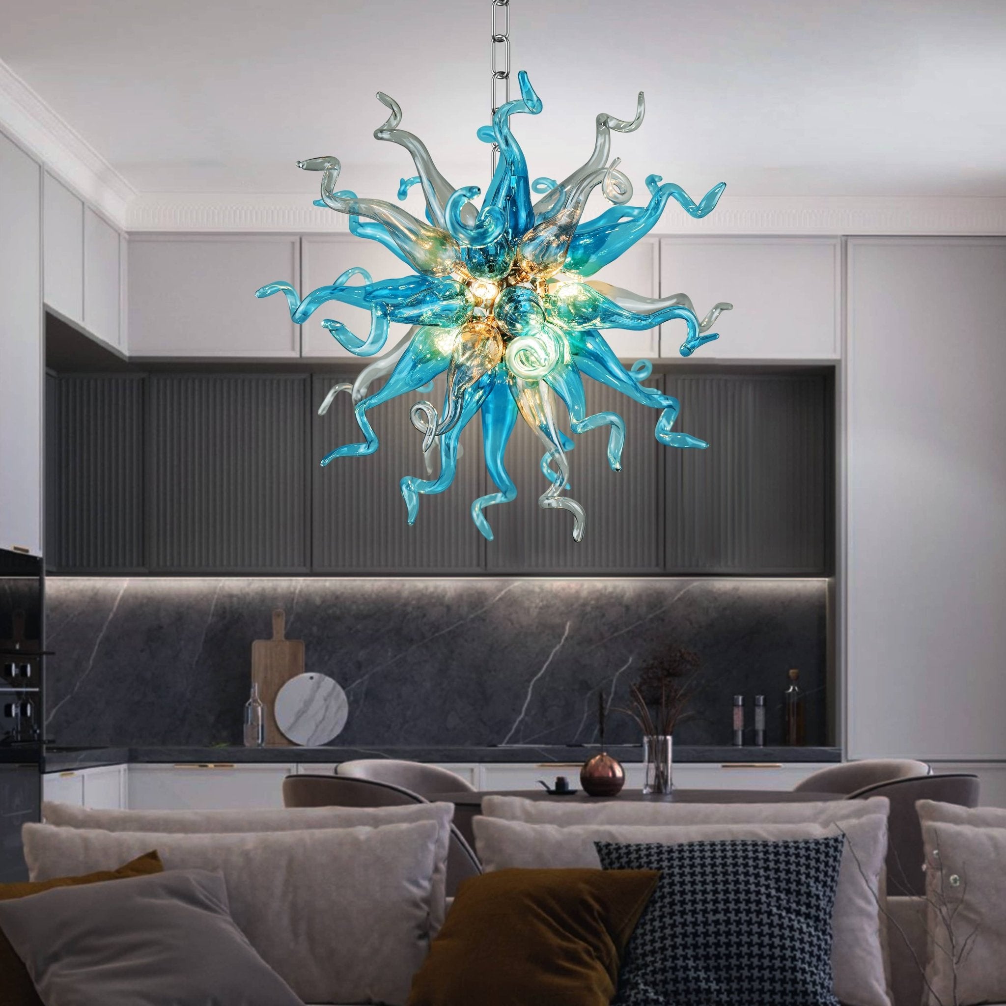Modern Style Blown Glass Chandelier Sputnik Shape - BeyPan