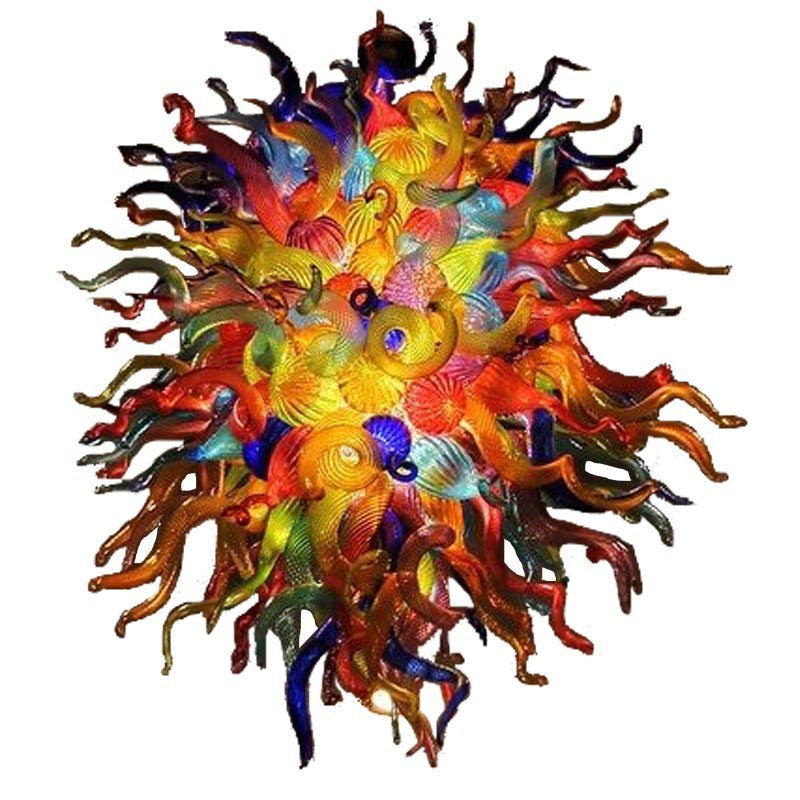 Modern Style Blown Glass Chandelier – Vibrant Carnival Burst - BeyPan