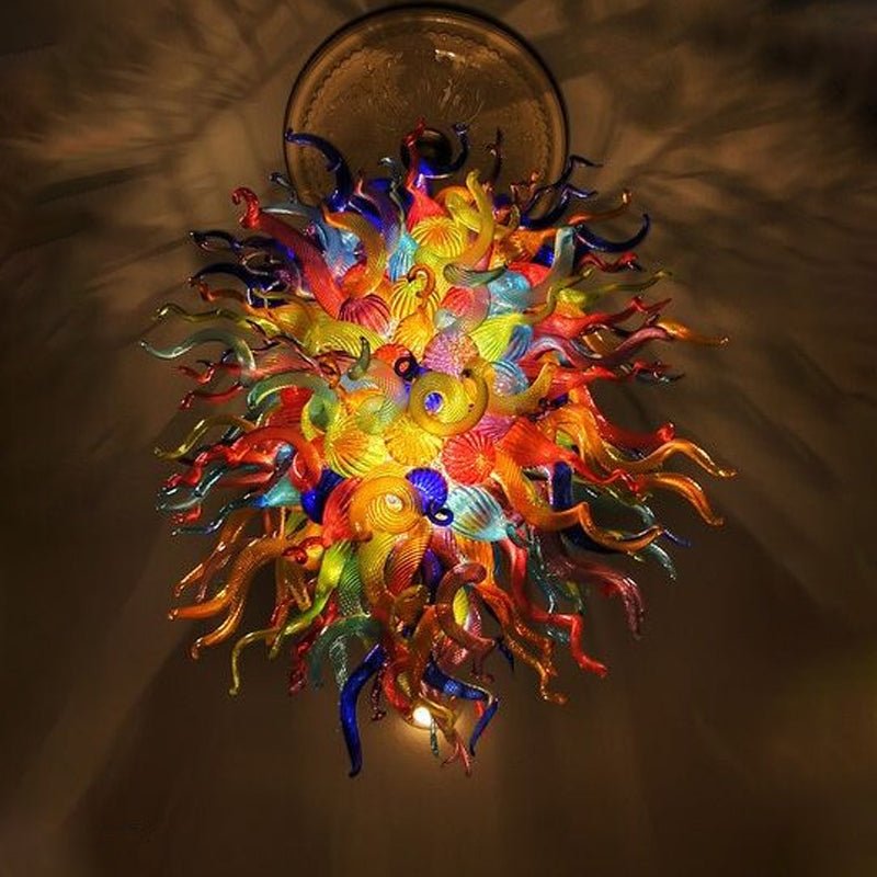 Modern Style Blown Glass Chandelier – Vibrant Carnival Burst - BeyPan
