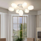 Modern Tulip 7 Lights Chandelier In White Color - BeyPan