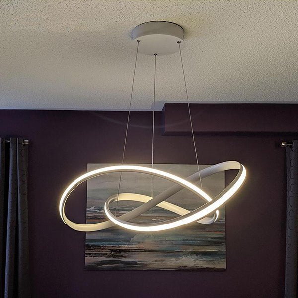 Modern Twisted LED Chandelier - Dimmable Infinity Loop Pendant - BeyPan