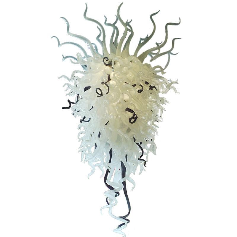 Monochrome Muse Blown Glass Chandelier - Modern Black and White Artisan Sculpture - BeyPan