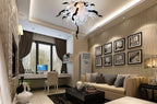 Murano Blown Glass Chandelier Black and White Chihuly Style - BeyPan