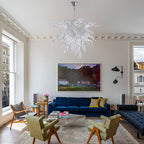 Murano Glass Blown Glass Chandeliers Chihuly Style Clear - BeyPan