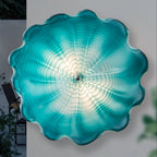 Murano Glass Wall Plates Aqua Color With LED D12inches - BeyPan