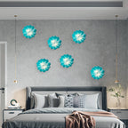 Murano Glass Wall Plates Aqua Color With LED D12inches - BeyPan