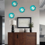 Murano Glass Wall Plates Aqua Color With LED D12inches - BeyPan