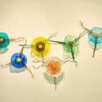 Murano Glass Wall Plates Blossoming Lotus Flower Mixed Colors - BeyPan