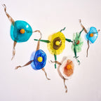 Murano Glass Wall Plates Blossoming Lotus Flower Mixed Colors - BeyPan