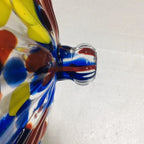 Murano Glass Wall Plates Clear With Red Blue Yellow Spots D12Inches - BeyPan