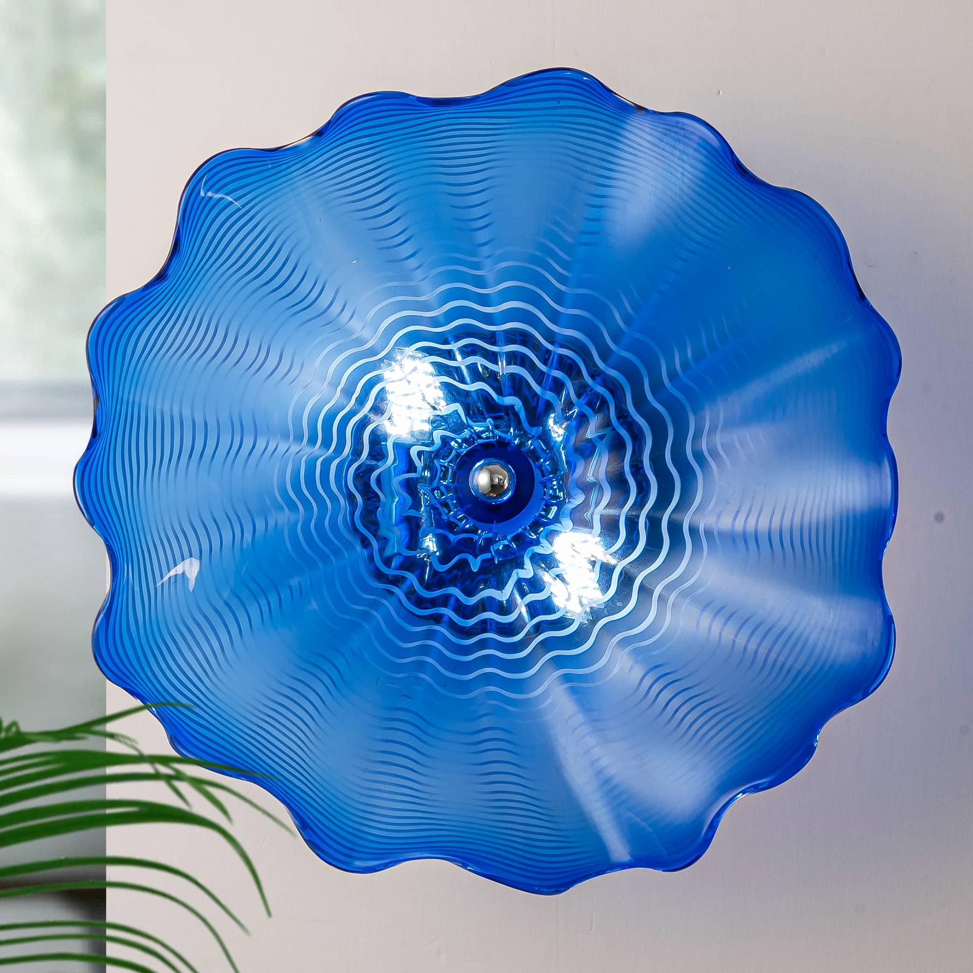 Murano Glass Wall Plates Cobalt Color With LED D12inches - BeyPan Hauptbild