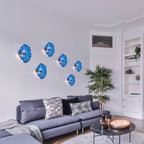 Murano Glass Wall Plates Cobalt Color With LED D12inches - BeyPan