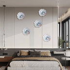 Murano Glass Wall Plates Leopard Texture Blue&Green Spots With LED - BeyPan