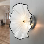 Murano Glass Wall Plates Pearl White Black Rim LED D12inches - BeyPan