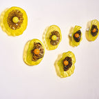 Murano Glass Wall Plates Set Blossoming Sunflower 2 Layers - BeyPan
