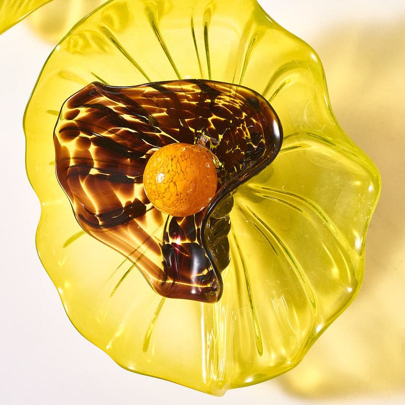 Murano Glass Wall Plates Set Blossoming Sunflower 2 Layers - BeyPan