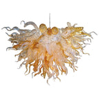 Murano Style Blown Glass Chandelier Chihuly Style Amber ＆ Clear - BeyPan