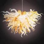 Murano Style Blown Glass Chandelier Chihuly Style Amber ＆ Clear - BeyPan
