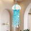 Murano Style Blown Glass Jellyfish Pendant Lamp Wind Chime Suncatcher Blue - BeyPan