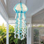 Murano Style Blown Glass Jellyfish Pendant Wind Chime Blue & White - BeyPan