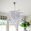 Murano Style Clear Blown Glass Chandelier - Minimalist Sculptural Art Lighting - BeyPan