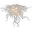 Murano Style Frost White Blown Glass Chandelier - Chihuly Style Chic White - BeyPan
