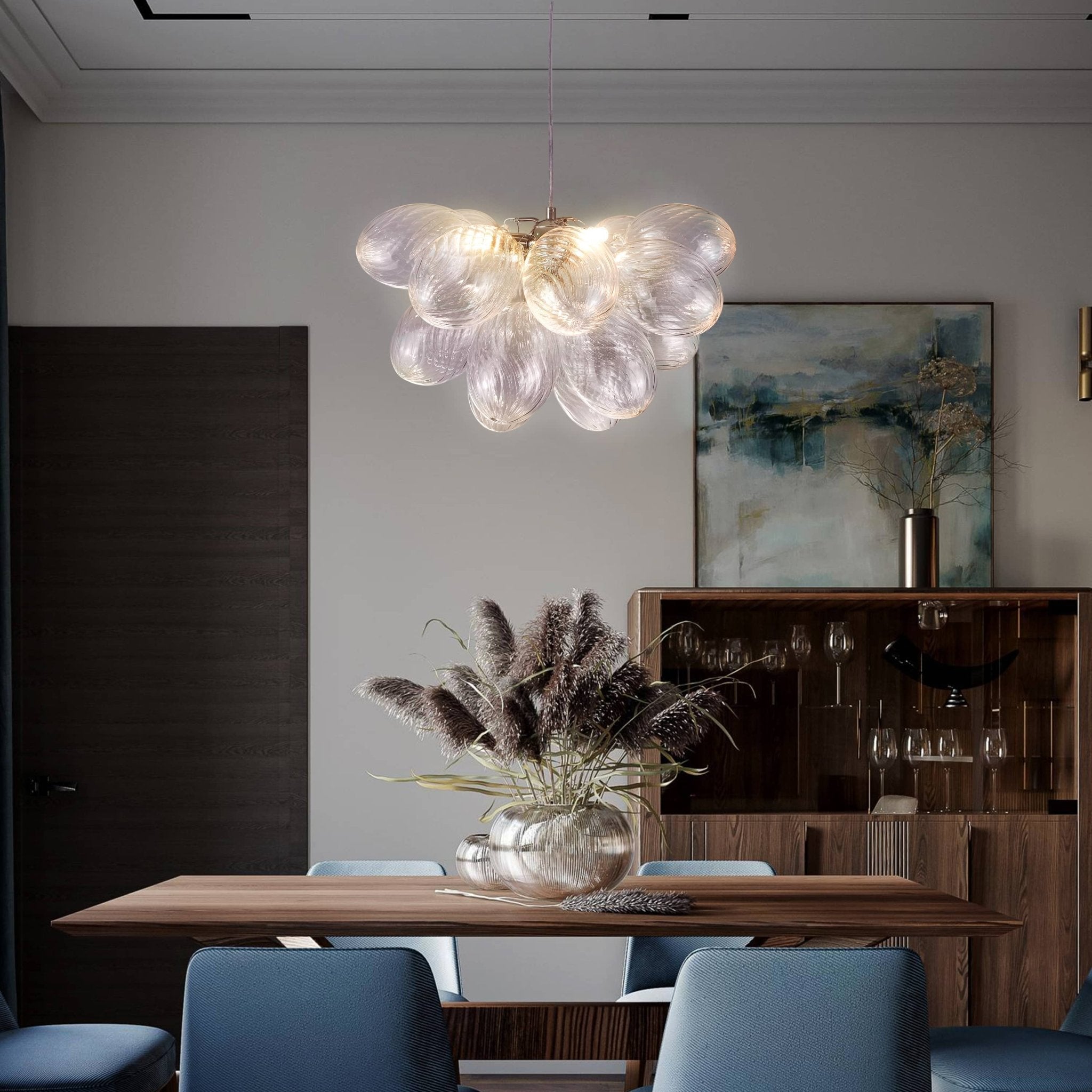 Nebulous Teardrop Hand-Blown Glass Pendant Light - Modern Oval Cluster Chandelier - BeyPan