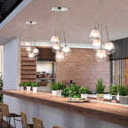 Nordic Chandelier Frosted White And Clear Double Layered Glass Shades - BeyPan