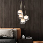 Nordic Chandelier Frosted White And Clear Double Layered Glass Shades - BeyPan