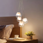 Nordic Chandelier Frosted White And Clear Double Layered Glass Shades - BeyPan
