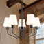 Nordic Style Candelabra Chandelier Matte Black White Glass Shade - BeyPan
