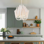 Nordic Style Wooden Metal Chandelier Tiered Wood Art Deco - BeyPan