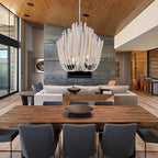 Nordic Style Wooden Metal Chandelier Tiered Wood Art Deco - BeyPan