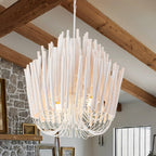Nordic Style Wooden Metal Chandelier Tiered Wood Art Deco - BeyPan