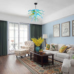 Ocean Breeze Artisan Glass Chandelier - Refreshing Sky Blue and Jade Green - BeyPan